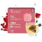 Teabox Rose Green Tea Bags 25 Pieces | For Glowing Skin | Made with 100% Whole Leaf & Natural Rose Petals - Fast UK Delivery - Image 2