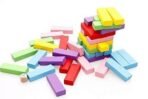 VYAS Wooden Blocks, colourful Wooden Tumbling Tower, Stacking and Balancing Block Toys with Dices for Kids & Adults (54 Pcs) - Fast UK Delivery - Image 3