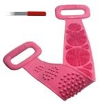 PMPEARL Wax Knife/Waxing Spatula/Applicators/for Women Hair Removal - Plastic Handle Stainless Steel Knife with Silicone Body Back Scrubber Bath Belt tor Skin/Bathing For Kids Men And Women - Fast UK Delivery - Image 2