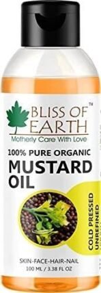 Bliss of Earth Mustard Oil for Hair, 100% Pure Organic & Hexane Free, Organic Mustard Oil, Cold Pressed, Baby-Friendly, Antibacterial, 100ml, Mustard Scent, - Fast UK Delivery - Image 2