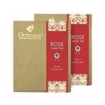 Octavius | Rose Green Tea -100 Gm (Pack of 2) | 200 Cups | 100% Natural | Loose Leaf | Green Tea & Natural Rose Petals | Antioxident-Rich | Relieves Stress | Boost Digestion | Glowing Skin | 200Gm Box - Fast UK Delivery - Image 2