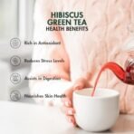 Tea Treasure Hibiscus Green Tea Box 25 Pyramid Tea Bags | Aids Keeps Liver Healthy | Improves Digestion | Helps Reduce Stress - Fast UK Delivery - Image 3