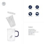 Dancing Leaf Grande Transparent Tea Mug with Heat Resistant Stainless Steel Infuser & Lid, Perfect Tea Cup for Office and Home Uses Suitable for Teabags, Loose Leaf & Fine Leaf Tea (500ml) - Fast Shipping to USA & Canada - Image 6