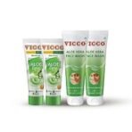 Vicco Aloe Vera Skincare Combo for Healthy & Clear Skin, Combo of 2 Vicco Turmeric Aloe Vera Skin Cream (30g) + 2 Vicco Aloe Vera Facewash (70g) - Image 2