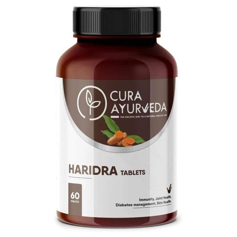 uk41uTT4fQ-OL-1.jpg Cura Ayurveda Haridra 100% Natural Ayurvedic Joint Health Tablets | Support for Skin, Heart, and Diabetes | Pain Relief | Immune System Booster - 60 Tablets Pack - Fast UK Delivery - Image 1