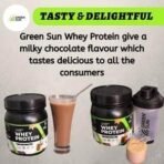 Green Sun Whey Protein Supplement | 1 KG | 25 Gm Protein Per Serving |Chocolate| Sugar Free | Pure Whey | Gold Standard | Digestive Enzymes| Enriched BCAA | Pack of 01 With Shaker - Fast Shipping to USA - Image 7