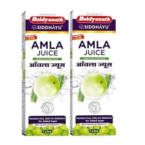 uk51-KtpSZ2IL-1.jpg Baidyanath Amla Juice - Natural Immunity Booster enriched with Vitamin C | No added Sugar-1L (Pack of 2) - Fast UK Delivery - Image 1