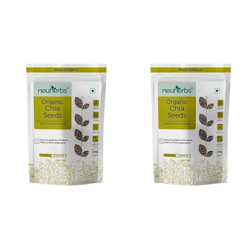 uk51-WrTdF-RL-1.jpg Neuherbs Raw Unroasted Chia Seeds For Eating With Omega 3 and Fiber For Weight Loss Management - 200 Gram | Healthy Snacks | Seeds For Eating During Summer | Best Diet Food (Pack of 2) - Fast UK Delivery - Image 1