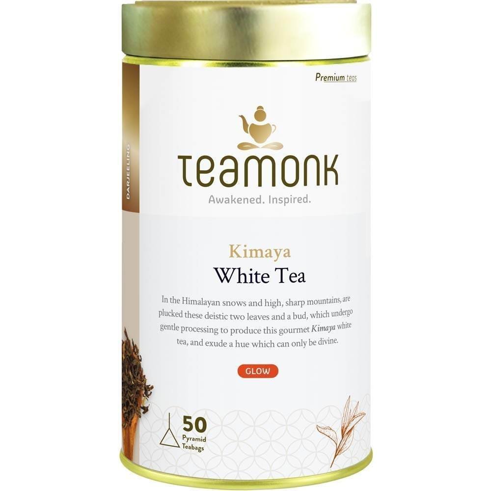 uk510hWiSn-FL-1.jpg Teamonk - Kimaya White Tea (50 Teabags)|Usda Certified Organic Darjeeling Tea||Herbal Tea|Supports Detoxification, Immunity, & Skin Health|No Oils Or Artificial Aroma - 225 Gram - Fast Shipping to USA & Canada - Image 1