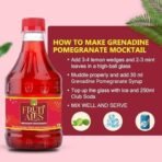 Dhampurgreen Grenadine Pomegranate Mocktail Cocktail, Makes 10-12 Drinks Each Bottle, 300Ml Pour Add Stir & Sip Syrup For Cocktails Mocktails/Non Alcoholic Beverage - Fast UK Delivery - Image 7