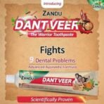 Zandu Dantveer, 500g, India?s 1st Ayurvedic toothpaste with Irimedadi oil | Scientifically proven formula |Fights 9 dental problems - Fast UK Delivery - Image 4