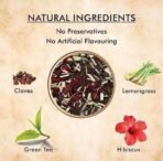 Octavius | Hibiscus Clove & Lemongrass Green Tea - 100 Gm ( Pack of 2) | 100 Cups | 100% Natural Ingredients | Loose Leaf | Promote Weight Loss | Improve Skin and Hair | Energizes Body & Mind | 200 Gm Box - Fast UK Delivery - Image 3