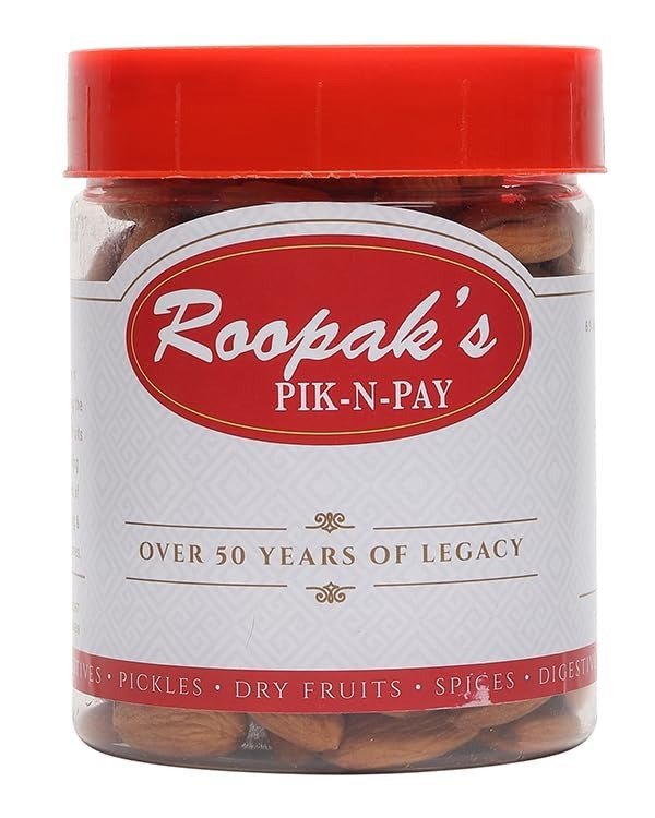 uk513gfEVcXL-1.jpg Roopak's PIK-N-PAY 100% Natural Almonds | Premium Badam Giri | High in Fiber & Boost Immunity | Real Nuts | 250 Gram - Fast UK Delivery - Image 1