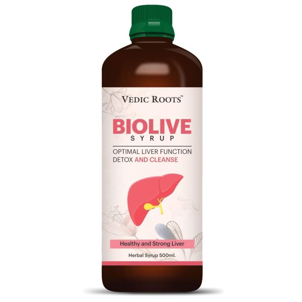 uk514UV3zVeGL.jpg Vedic Roots Ayurvedic Biolive Liver Care Syrup|Alcoholic & Fatty Liver Detox Cleanser Medicine Tonic|Recover Liver Health Wellness,Liver Support Supplement - 500 ML - Fast UK Delivery - Image 1