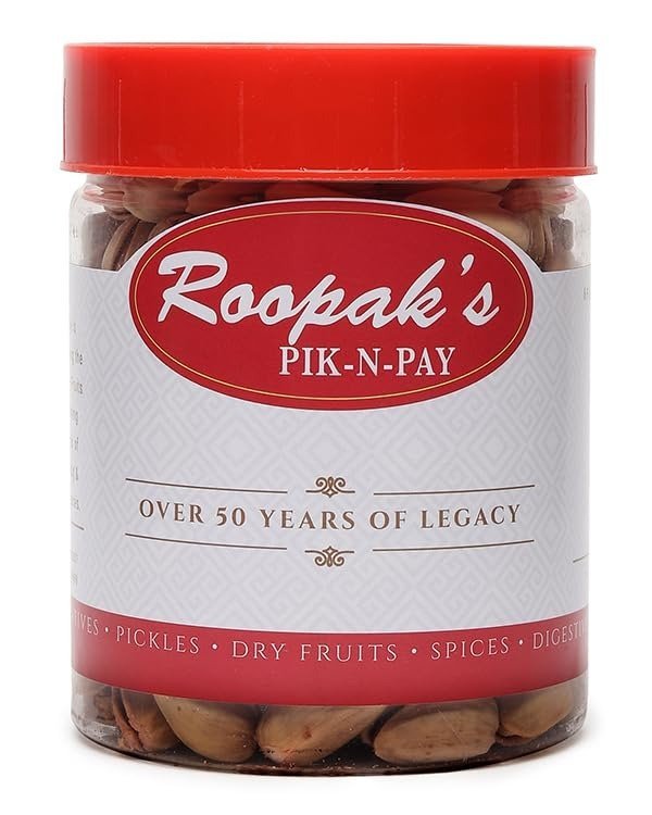 uk515nmMjfVfL-1.jpg Roopaks Salted Pistachios (250 gm) Pure Pista | Dry Fruit | Tasty & Healthy | High in Protein & Dietary Fiber | Low Calorie Nuts - Fast UK Delivery - Image 1