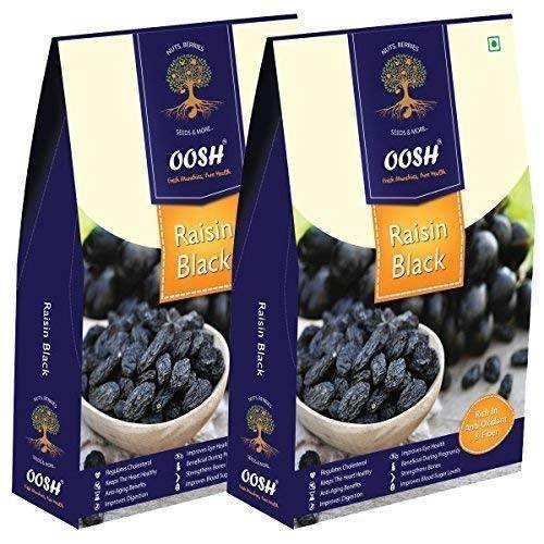 uk516dQq3dUgL-1.jpg OOSH Seedless Black Raisin, 2 x 250 g | Kali Kishmish | Munakka Dry Fruits | Delicious & Healthy Snack | High in Antioxidants, Naturally Sweet & tasty - Fast UK Delivery - Image 1