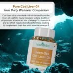 Neuherbs Deep Sea Omega 3 Cod Liver Oil- 100 Softgels for Men & Women | Omega 3 Supplement 600 Mg, 100% RDA of Vitamins A, D3 & E for Heart, Brain, Bone & Skin Health | No Fishy Burps with Lemon Flavour - Fast UK Delivery - Image 3