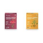 Teabox Organic Hibiscus Cinnamon Clove Green Tea 100 grams & Teabox Organic Turmeric Ginger Tulsi Green Tea 100 grams - Fast UK Delivery