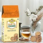 Dhampurgreen Jaggery Gur Til Cookies Biscuit, 200G | Gur Gud Bakery Cookies Biscuit, Healthy Snacks - Fast UK Delivery - Image 4