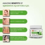 KRISHNA's HERBAL & AYURVEDA Aloe Vera Gel - 500 G Pure White Non-Sticky Transparent 3 In 1 Aloe Fresh Soothing Gel For Skin, Body & Hair, Vitamin C+E Natural Emollients, Dark Spots And Acne - Fast UK Delivery - Image 5