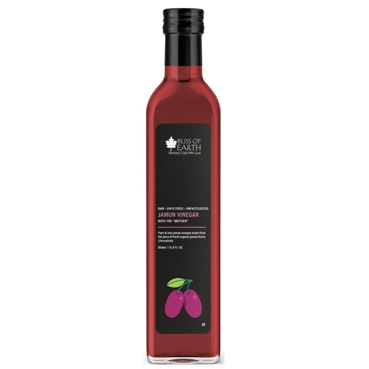uk519daawfPbL-1.jpg Bliss of Earth Raw Jamun Vinegar With Mother, UnfilteredJava Plum Vinegar For Cooking, Healhty Digestion & Metabolism, 500ml - Fast UK Delivery - Image 1