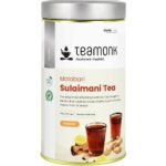 Teamonk Malabari Sulaimani Black Tea Leaves 150g (Makes 75 Cup) | Naturally Sweet with Pure Stevia Leaves, Cinnamon, Cardamom, Ginger & Lemon - Fast Shipping to USA & Canada