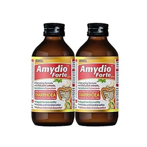 uk51A9w4SIKOS.jpg AIMIL Amydio Forte Syrup for Diarrhoea & Dysentery| Energizes body by replenishing electrolyte to prevent dehydration| 100 ML (Pack of 2) - Fast UK Delivery - Image 1