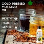 Bliss of Earth Mustard Oil for Hair, 100% Pure Organic & Hexane Free, Organic Mustard Oil, Cold Pressed, Baby-Friendly, Antibacterial, 100ml, Mustard Scent, - Fast UK Delivery - Image 3