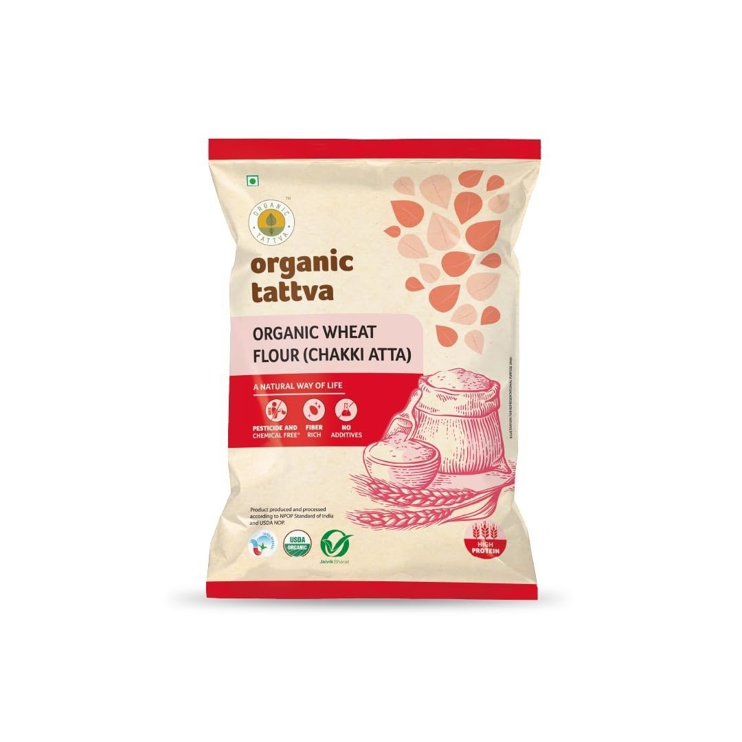 uk51BqWJye7L-1.jpg Organic Tattva, Organic Whole Wheat Flour Chakki (ATTA), 5kg - Fast UK Delivery - Image 1