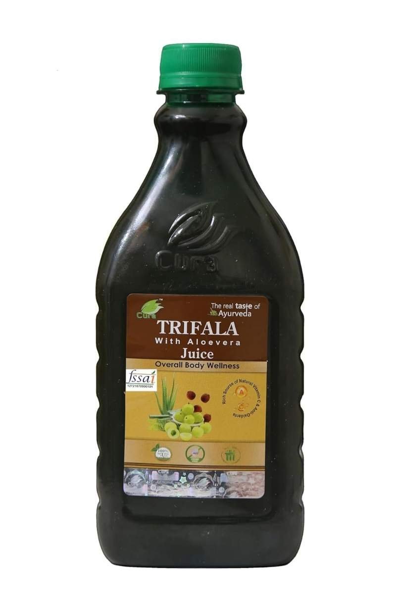 uk51C3rz5DrGL-1.jpg Cura Mahaveer Trifala With Aloevera Juice | Overall Body Wellness | Gut Wellness | Natural Laxative-500ml Pack of 2 - Fast UK Delivery - Image 1