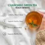 Tea Treasure Chamomile Green Tea 100gm | Chamomile Flower Tea - 100 Gram (100 Cups) | Prime Saving Days | Pure Whole Flower Buds of Chamomile | Sleep Tea | Herbal Tea Caffeine Free Calming Tisane Soothing Tea | Pet Jar - Fast UK Delivery - Image 4
