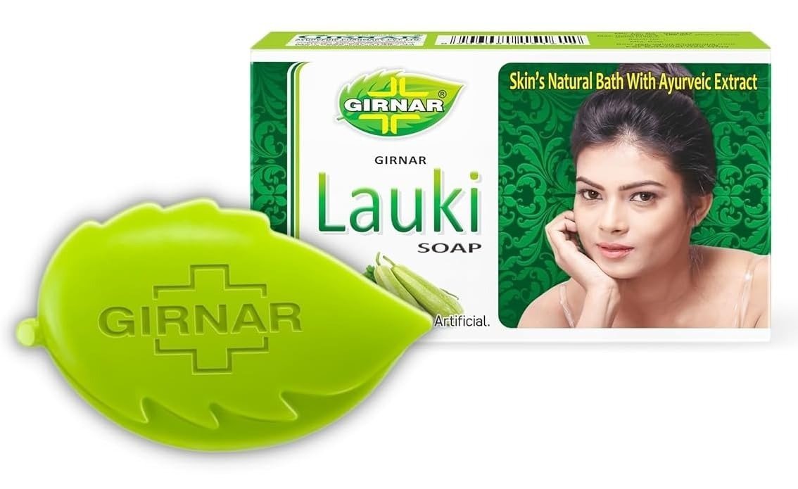 uk51CIO7kU6FL-1.jpg Girnar Lauki Soap | Talc Free Soap |A Grade Soap for Moisturized Skin | 100gm | Pack of 4 - Fast UK Delivery - Image 1