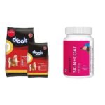 Drools Chicken and Egg Puppy Dog Food, 3 Kg with Free 1.2 Kg & Absolute Skin + Coat Tablet- Dog Supplement, 50 Pcs - Fast UK Delivery