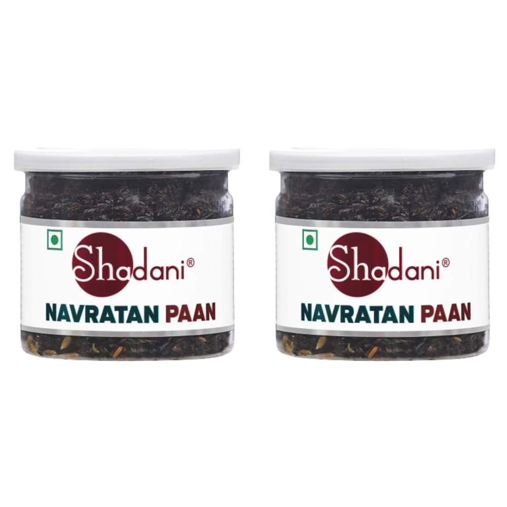 uk51EEUkikAL.jpg Shadani Navratan Paan Pack of 2 - flavoured Mouth Freshener with Betel Leaves, Sweet and Digestive | Traditional Indian Paan | 70g - Fast UK Delivery - Image 1