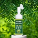 Herbal Canada Neem Aloe Vera Foaming Face Wash with Built-In Face Silicone Brush for deep cleansing - No Parabens, Sulphate - (150 ml) - Fast UK Delivery - Image 2