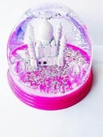 Taj Mahal Showpiece in Water and Glitters- Pink - Fast Shipping to USA & Canada