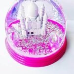 Taj Mahal Showpiece in Water and Glitters- Pink - Fast Shipping to USA & Canada
