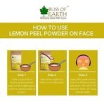 Bliss of Earth 100% Pure Lemon Peel Powder For Skin Whitening, Acne & Face Lightening (100gm) - Image 5