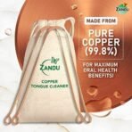 Zandu Copper Tongue Cleaner (Pack of 2) :An Anti-Microbial Tongue Cleaner for Managing Oral Health | Reduces Bad Breath & Supports Digestive Health | Comfortable & Flexible Handle | Easy & Safe to Use - Fast UK Delivery - Image 5