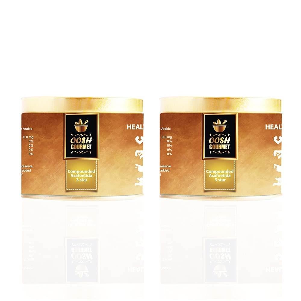 uk51HDxPpvmML-1.jpg OOSH Strong Powder Hing 3 Star | Hand Pounded | Kadak Heeng Tadka | Compound Hing Pure | Bandhani Hing Pure, 2 Piece, 100 Grams Each - Fast UK Delivery - Image 1