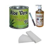 PMPEARL Aloevera Wax for Hair Removal + 90 Wax Strips with After Wax Gel & Wax Knife - Fast UK Delivery