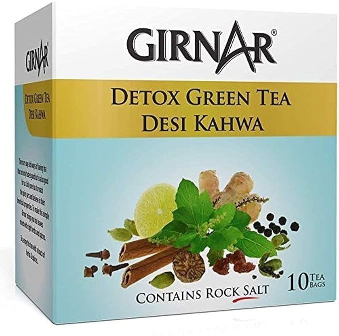 uk51I0DBcENL-1.jpg Girnar Green Tea, Desi Kahwa, 10 Tea Bags - Fast UK Delivery - Image 1