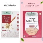 Neuherbs Omega Rolled Oats 400g - Protein Oats | Cereal for Breakfast | Diet Food | Healthy Cereal | 100% Natural Wholegrain | Easy to Cook - Fast UK Delivery - Image 4