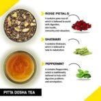 TEACURRY Pitta Dosha Tea (1 Month Pack, 30 Tea Bags) - Helps to balance Pitta Dosha & improve Digestion | Made with Natural Herbs - Rose Petals, Shatavari, Peppermint, Banarasi Amla - Fast Shipping to USA & Canada - Image 4