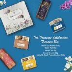Tea Treasure Rakshabandhan Gifts for Employees | Kahwa Tea 50g, Sweet Dreams Tea 50g, Salted & Black Pepper Cashew 150g, Dates Roll 150g, Honey Dip Nut Mix 100g - Fast UK Delivery - Image 3