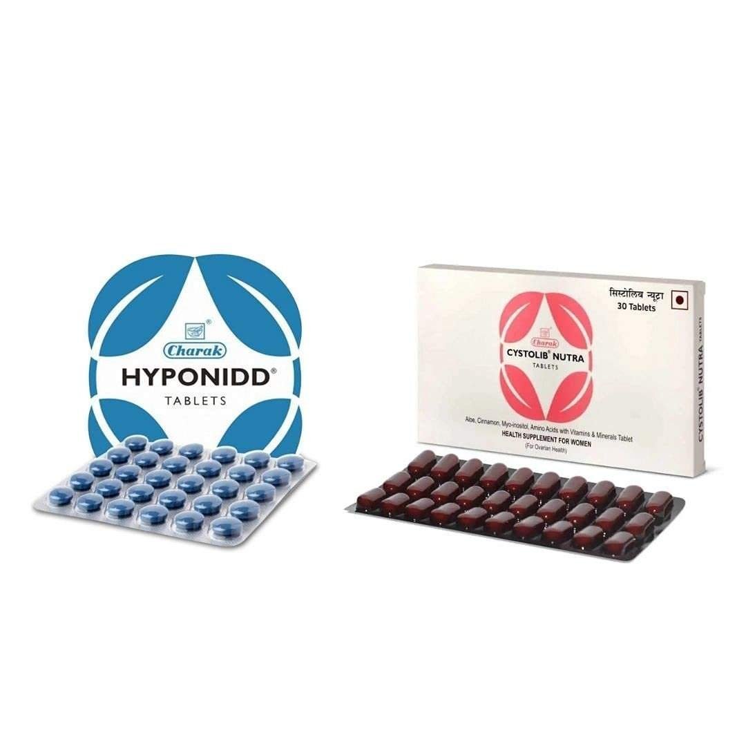 uk51Nzt5JGfpL-1.jpg Charak Pharma Cystolib Nutra & Hyponidd tablet PCOS/PCOD Management Combo Pack - Fast UK Delivery - Image 1
