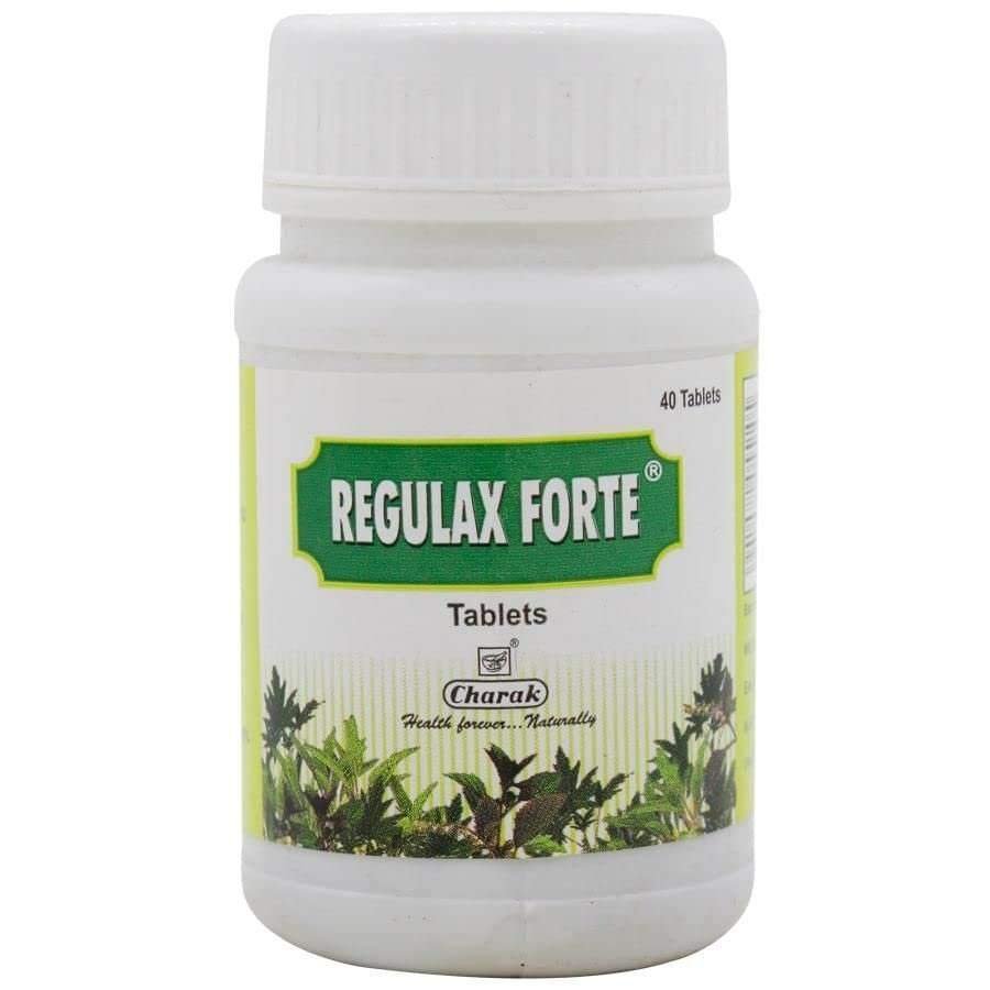 uk51OdCqhCiiL-1.jpg Charak Pharma Regulax Forte Tablet For Constipation | Herbal Laxative For Bowel Movement and Gastric - 40 Tablets (Pack of 3) - Fast UK Delivery - Image 1