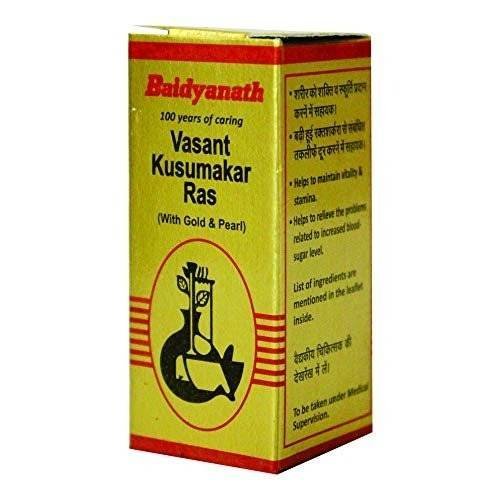 uk51Q0m67i0YL-1.jpg Baidyanath Asli Ayurved Vasant Kusumakar Ras with Gold, Silver and Pearl - 30 Tablet - Fast UK Delivery - Image 1