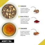 TEACURRY Acidity Tea 30 Tea Bags (1 Month Pack) - Supports Stomach Acidity & Digestion Naturally | Organic Tea With - Rose Petals, Shatavari, Peppermint, Amla, Corainder, Licorice, Holy Basil. - Fast Shipping to USA & Canada - Image 3