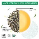 Teabox Green Mint Tea 25 Teabags | Exotic Blend of Premium Green Tea and Real Peppermint Leaves | Boosts Immunity | Silken Pyramid Teabags - Fast UK Delivery - Image 4